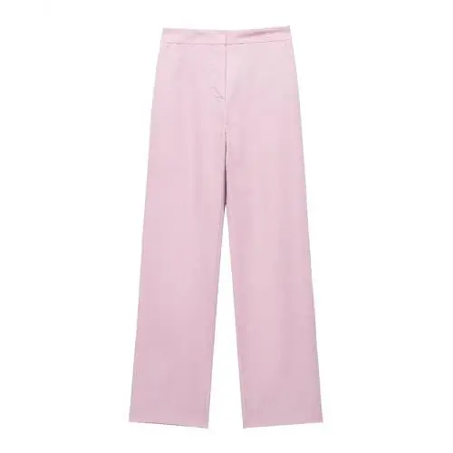Produktbild: High Waist Weiße Hose Damen Damen Zweireihiges Anzug-Set Gerades Bein Anzughose Lässig Und Elegant Schwarze Stoffhose Damen (PK2, L)