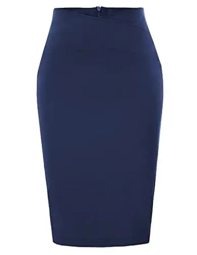 Produktbild: Damen Knielang etui Rock Bodycon Business Rock Mode Marineblau Rock CL937-3 M