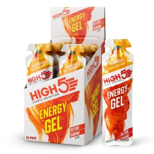 Produktbild: HIGH5 Energy Gel, Energie-Gel im schnell zu öffnenden Portionsbeutel, mit natürlichem Fruchtsaft | (Mango, 20 x 40g)