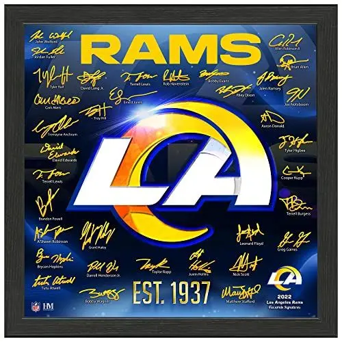 Produktbild: Highland Mint Los Angeles Rams NFL Signature Logo Bild 33x33cm