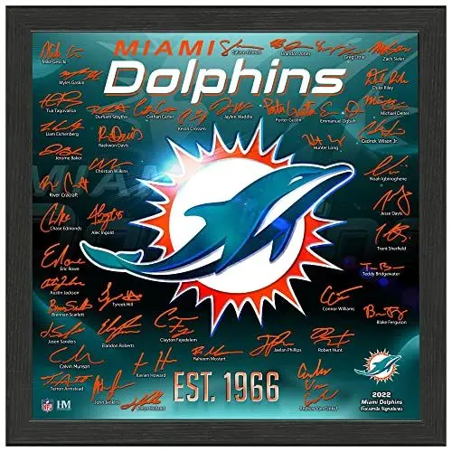 Produktbild: Highland Mint Miami Dolphins NFL Signature Logo Bild 33x33cm