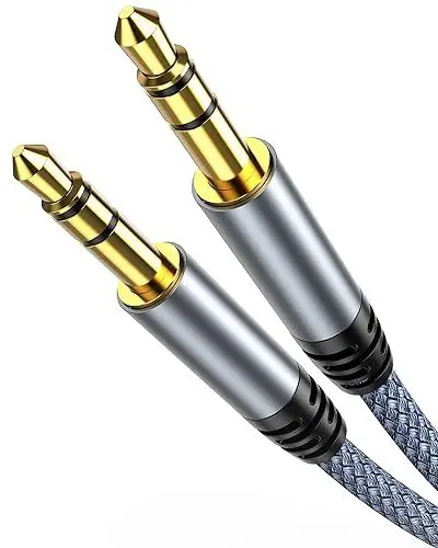 Produktbild: Highwings Aux Kabel 3,5mm Klinkenkabel -2M, Stereo Audio Kabel Klinke auf Klinke Nylon Geflochtenes Hochwertige Kabel für Kopfhörer, Auto, Handy, PC, Lautsprecher, Stereoanlagen, MP3-Player usw