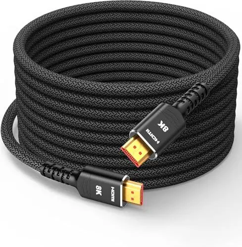 Produktbild: Highwings HDMI 2.1 Kabel 8m 8K,48Gbps Highspeed 8K@60Hz HDMI Kabel 4K@120Hz 7680P eARC HDCP 2.2&2.3 DTS:X Dynamische HDR 10 Kompatibel mit PS5/4/3 HDTV Monitor