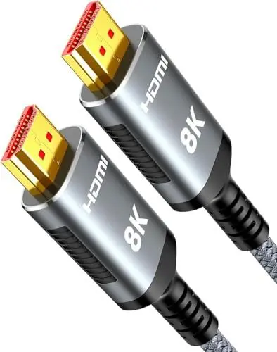 Produktbild: Highwings Glasfaser HDMI Kabel 12Meter 8K, HDMI 2.1 Kabel 48Gbps Ultra Highspeed 8K@60Hz 4K@120Hz 7680P HDR10 eARC DTS:X 3D HDCP 2.2&2.3, Kompatibel mit PS5/4/3 HDTV Blu-ray Player Monitor