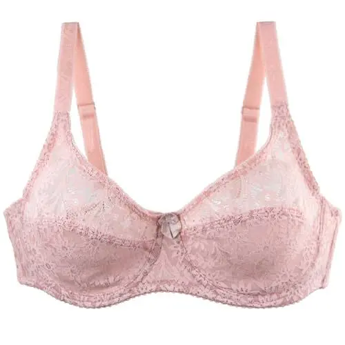 Produktbild: HIGOU Bandeau Kleid Damen Sport Bustier Bandeau Damen BHS in Übergröße, Bralette, Bauchfreies Top, Unterwäsche, trägerlose Spitzenunterwäsche Kompressions BH Haltungskorrektur BH Damen (Pink, 75C)
