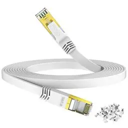 Produktbild: HiiPeak lan kabel 20meter cat 8 netzwerkkabel 20m cat 8 kabel lankabel 20 meter cat 8 verlegekabel ethernet kabel 20m internetkabel 20m patchkabel 20m flach mit 40 Gigabit/s und 2000 MHz, Weiß