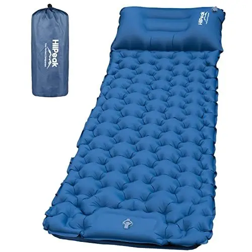 Produktbild: HiiPeak isomatte selbstaufblasend hoch Camping luftmatratze mit integrierten kopfkissen Outdoor campingmatte schlafmatte kleines packmass mit Fußpumpe luftzellenmatte aufblasbar