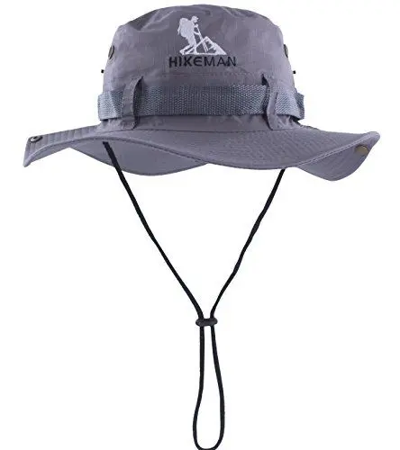 Produktbild: HIKEMAN Bucket Hat Fischerhut Sonnenhut - Sommerhut Sonnenschutz Gartenhut mit Kinnband,Outdoor Wanderhut Anglerhut for Damen Herren(grau,62)