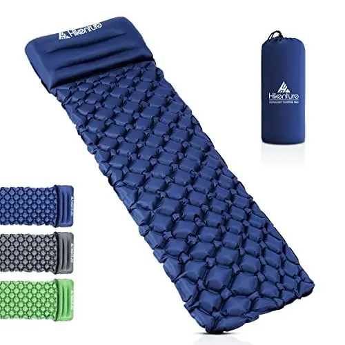 Produktbild: HIKENTURE Camping Isomatte Kleines Packmaß Aufblasbare Isomatte Ultraleicht - Sleeping Pad für Camping, Reise, Outdoor, Wandern, Strand (Dunkelblau 2)