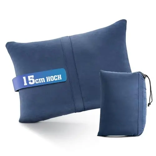 Produktbild: HIKENTURE Reisekissen Camping Kissen 40x30cm - (Aus zerkleinertem Memory-Schaum) - Travel Camping Pillow Nackenkissen - Campingkissen zum Schlafen - Campingkissen Camping Kopfkissen