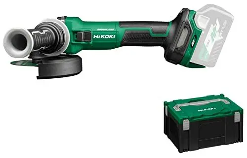 Produktbild: HIKOKI Akku Winkelschleifer, G3613DVEW2Z, (Basic) (36V, 3000-10000-1/ min-1 min Drehzahl, Scheiben-ø: 125mm, Brushless, mit AT Modus, Spindelarrietierung, im HSC III (OHNE Akku und Ladegerät)