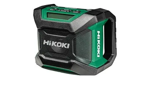 Produktbild: HiKOKI Akku-Baustellenradio UR18DA (Schnurloses Radio, Radiofrequenz: FM/DAB, kann mit Netzadapter oder mit Akku betrieben Werden)