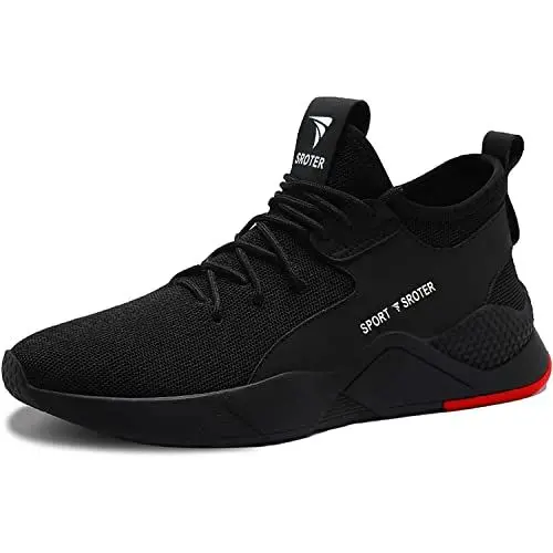 Produktbild: HILAX Sicherheitsschuhe Herren Leicht Arbeitsschuhe Damen rutschfest Atmungsaktiv mit Stahlkappe Sneaker Schutzschuhe Schwarz 44 EU