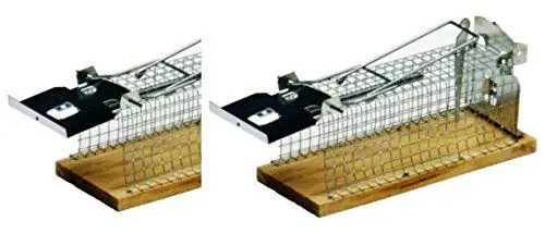 Produktbild: hillfield® 2er Set Lebendfalle für Mäuse & kleine Ratten - DAS ORIGINAL - Tierfreundliche Falle mit Schwanzschutz - Draht-Kastenfalle aus Metall & Holz - Mäusefalle Lebend Mausefalle Rattenfalle
