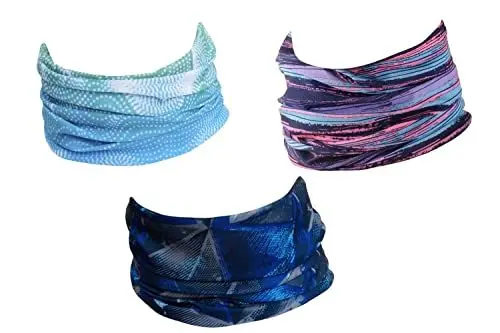 Produktbild: Hilltop 3er Set Multifunktionstuch, Halstuch Herren, Schlauchschal Damen, Schlauchtuch, Bandana mit vernähten Saumkanten in den neuesten Designs, 3er Set:Outdoor Selection