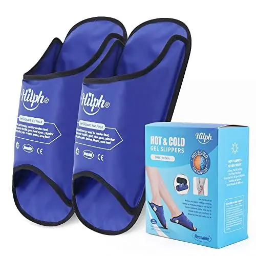 Produktbild: Hilph Chemotherapie Kühlschuhe Füße Kühl-Slipper, Kühlsocken Füße mit Gel Kältetherapie für Verletzungen Knöchel Eisbeutel Kühlsocken Chemotherapie, 1 Paar