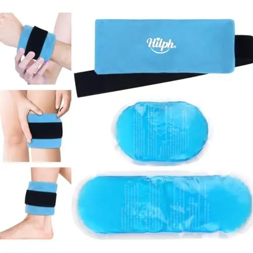 Produktbild: Hilph Kühlpads Gel Kühlakkus mit Vlies Weiche (2x groß) - Wiederverwendbare Kühlakkus Coolpad Wärme- und Kältetherapie Kühlpacks für Sportverletzungen - 2x Kühlkompresse