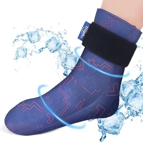Produktbild: Hilph Kühlsocken Kühlpads für Füße Schwellungen und Plantarfasziitis, Fußkühler Kühlhandschuhe Chemotherapie Kühlschuhe Füße Neuropathie, Chemo, Achilles Tendonitis, Postpartale Fußschwellung, 1 Stück