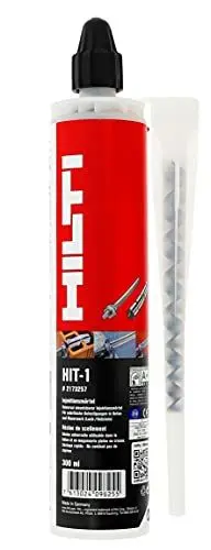 Produktbild: Hilti Montagemörtel Hit - 1 Kartusche 300 ml - Injektionsmörtel 2K Mörtel - verarbeitung mit handelsüblicher Dichtstoff-Auspresspistole