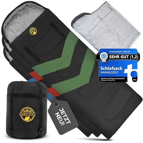 Produktbild: HIMMELSZELT Schlafsack Winter Outdoor Camping 4 Jahreszeiten -5°C bis +10°C Deckenschlafsack für Erwachsene 220x85cm Wasserabweisend DRYSHIELD-Technologie Festival Wandern Angeln