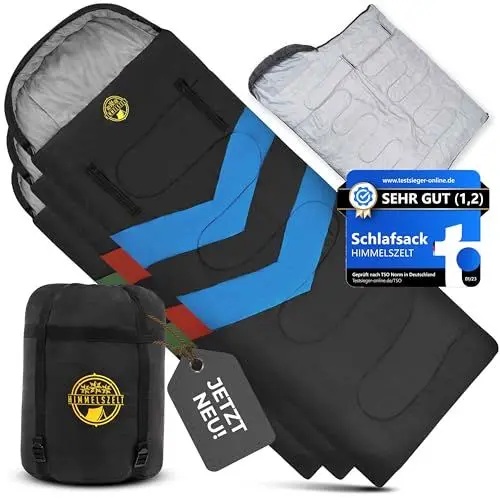 Produktbild: HIMMELSZELT Schlafsack Winter Outdoor Camping 4 Jahreszeiten -5°C bis +10°C Deckenschlafsack für Erwachsene 220x85cm Wasserabweisend DRYSHIELD-Technologie Festival Wandern Angeln