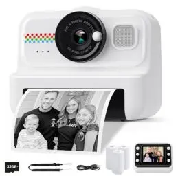 Produktbild: HiMont Kinderkamera Sofortbildkamera, 1080P Sofortbildkamera Kinder mit 32GB Karte & 3 Rollen Druckpapier, lustige Kinderspielzeug Geschenke für Jungen & Mädchen von 3-12 Jahren