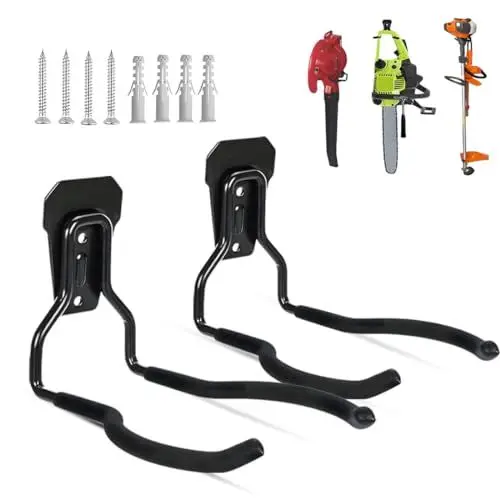 Produktbild: HiNADA Garagen Wandhaken,Garten Elektrowerkzeug Kleiderbügel，Schwerlast Rasentrimmer Aufhänger Perfect for Garage Tool Organizers and Storage (2PCS)