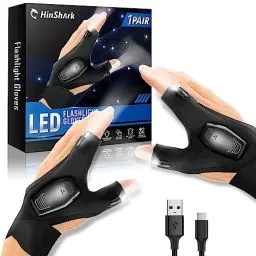 Produktbild: Hinshark Geschenke für Männer, Vatertagsgeschenk für Papa, Handschuhe mit Licht Angelzubehör, Papa Geschenk Vatertag, Männergeschenke Geburtstagsgeschenk für Männer, Gadgets für Männer