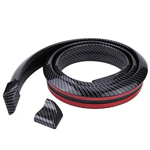 Produktbild: Hinterer Kofferraumspoiler 1.5m / 4.9ft Kohlefaser Weichgummi Auto Dachkofferraumspoiler Flügellippen Aufkleber(Schwarz)