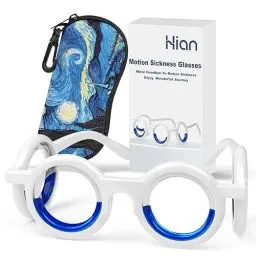 Produktbild: Hion Anti-Motion Sickness Smart Brille, ultraleichte tragbare Übelkeitslinderung Brille, Airsick Sickness Seekrankheit Brille für Sport Travel Gaming（starry）