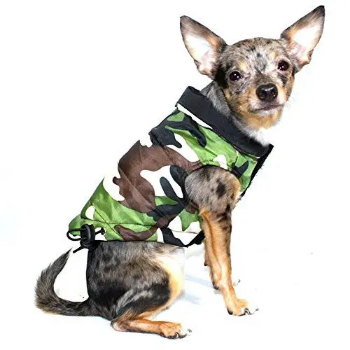 Produktbild: Hip Doggie HD-5BKPV Reversible Puffer Vest Hundemantel, L, schwarz/Camoflauge