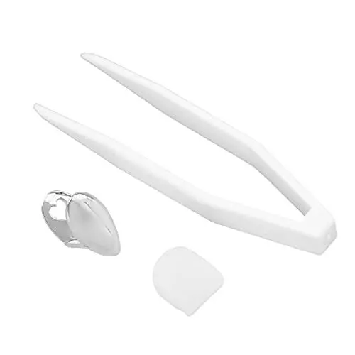 Produktbild: Hip Hop Zähne Zahnschmuck Kostüm Mund Zähne Zubehör Zahndekoration,Reusable Single Hip Hop False Tooth Halloween Festival Hip Hop Tooth Tweezers Wax Kit(Silber)