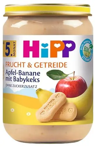 Produktbild: HiPP Apfel-Banane mit Babykeks, 6er Pack (6 x 190 g)
