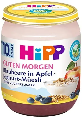 Produktbild: HiPP Bio Guten Morgen Blaubeere in Apfel-Joghurt-Müesli, 6er Pack (6 x 160g)