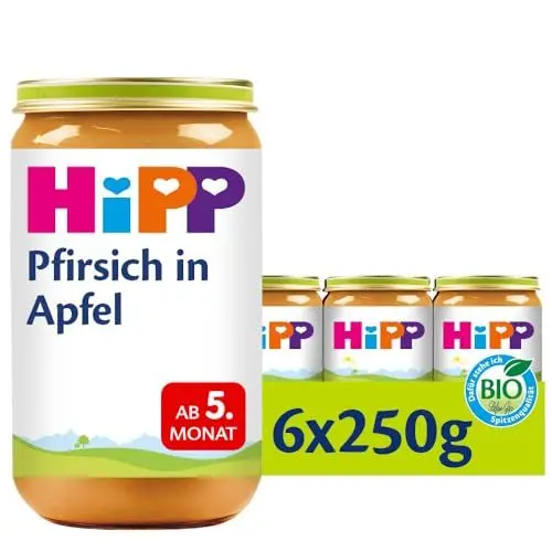 Produktbild: HiPP Früchte Pfirsich in Apfel, 6er Pack (6 x 250 g)