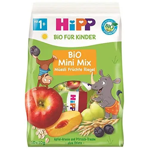 Produktbild: Hipp Bio-Riegel Mini-Mix-Pack Früchte-Müesli-Häppchen, 7er Pack (7 x 100 g)