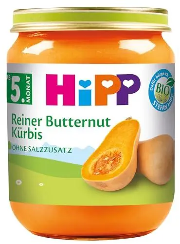 Produktbild: Hipp Bio Gemüse Reiner Butternut-Kürbis, 6er Pack (6 x 125 g)