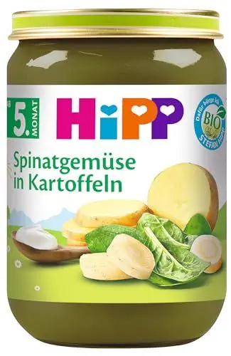 Produktbild: Hipp Gemüse, Spinatgemüse mit Kartoffeln, 6er Pack (6 x 190 g)