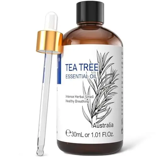 Produktbild: HIQILI Teebaumöl, 100% Natürlich, Geeignet Für Haut, Haare Und Zehennägel, Kann Shampoos, Duschgels Und Sprays Beigemischt Werden – 30 Ml