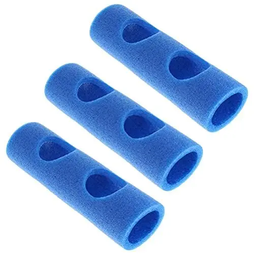 Produktbild: Hiraith 3 Stück Schwimmstangen-Anschluss EPE 2 Kreuzungslöcher Schwimmnudel-Anschluss Poolnudel-Schwimmnudel-Schaumstoff-Stick-Anschluss (Blau)