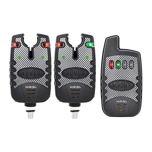 Produktbild: Hirisi Tackle Bissanzeiger-Kit zum Karpfenangeln, kabelloser Bissanzeiger (1 Plus 2)