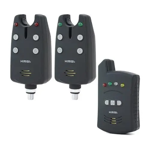 Produktbild: Hirisi Tackle Funk-Bissanzeiger 1+2 Set, Tragetasche, Lautstärke und Empfindlichkeit, für Karpfenangeln (B1235S)