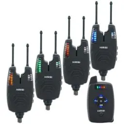 Produktbild: Hirisi Tackle Karpfenangeln Funkalarm-Set, 4 Alarme Und 1 EmpfäNger, Voll FunktionsfäHig Bissanzeiger Angeln Mit Funk (SX1-4)