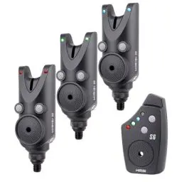 Produktbild: Hirisi Tackle Wasserdichter kabelloser Karpfenbiss-Alarm mit LED-Leuchten, Einstellbarer Lautstärke Tonregelung und Empfindlichkeit bissanzeiger Angeln mit Funk (FBA-S6-3)