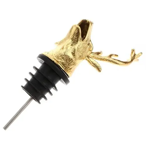 Produktbild: Hirschkopf Flaschenverschlüsse Weinausgießer Wein Stopper für Weinflaschen (Gold)