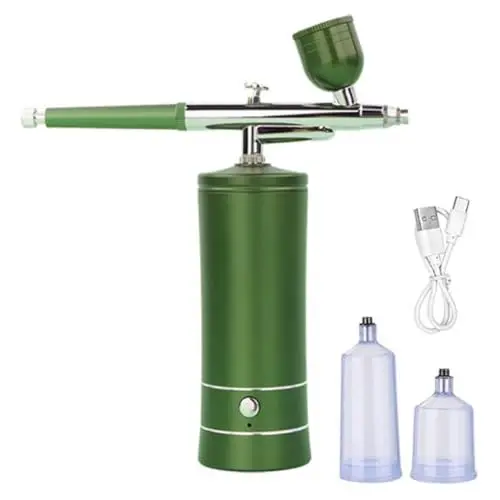 Produktbild: Hiseeyo Airbrush, verbessertes Airbrush-Set mit Kompressor und wiederaufladbarer, tragbarer schnurloser Airbrush-Nagelmaschine, Airbrush-Pistolen-Set für Nagelkunst, Kuchendekoration, Make-up,
