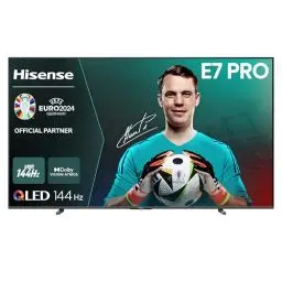 Produktbild: Hisense 100E77NQ Pro 254cm (100 Zoll) Fernseher, 4K UHD, QLED, Smart TV, Total HDR, Dolby Vision IQ Atmos, 144Hz (VRR), HDMI 2.1, Game Mode PRO, Triple Tuner, Alexa Built-In, Dunkelgrau, (2024)