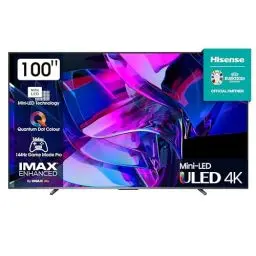 Produktbild: Hisense 100U7KQ (100 Zoll) Fernseher 4K Mini LED ULED HDR Smart TV, Quantum Dot, 144Hz, HDMI 2.1, Game Mode Pro, Dolby Vision IQ & Atmos, Bluetooth, Alexa Built-in, Anthrazit