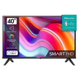 Produktbild: Hisense 40E4KT 101cm (40 Zoll) Fernseher Full HD Smart TV, Triple Tuner DVB-T2 / T/C / S2 / S, Works with Alexa, WiFi, Game Mode, Hotel Mode, Schwarz (2023), Betriebsystem VIDAA U