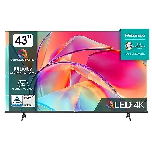 Produktbild: Hisense 43E7KQ QLED Smart TV 108 cm (43 Zoll), 4K, HDR10, HDR10+ decoding, HLG, Dolby Vision, DTS Virtual, 60Hz Panel, Bluetooth, Alexa Built-in, VIDAA Voice, schwarz